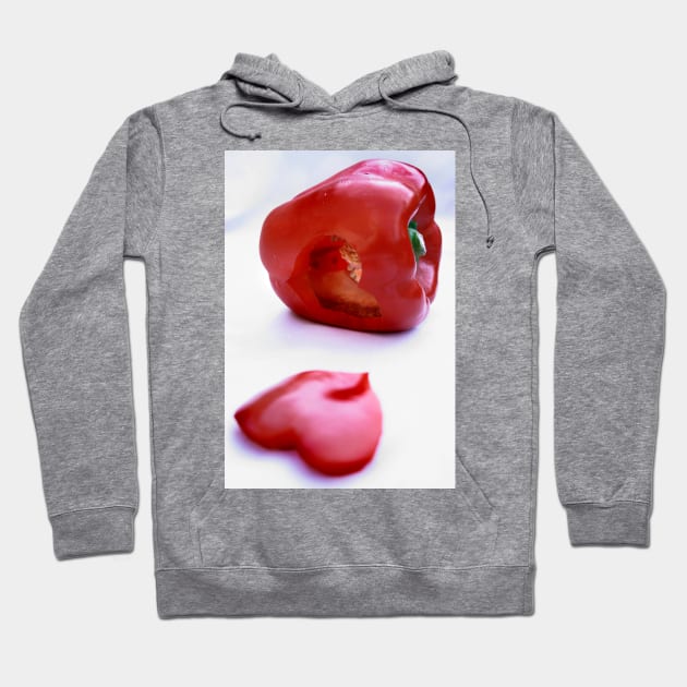 Red pepper with heart Hoodie by micklyn